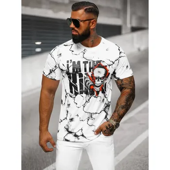 Pánské tričko Ozonee Pánské tričko s krátkým rukávem Arnica bílá M