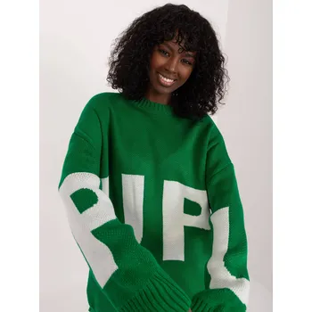 Dámský svetr Zelený dámský oversize svetr (8060) odstíny zelené uni velikost