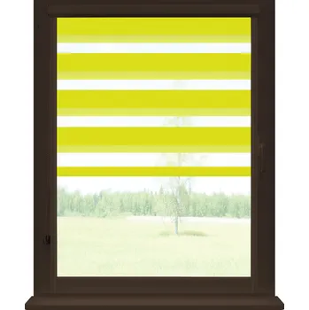 Roleta Dekodum Roleta den a noc v hnědé kazetě soft, barva látky Limetka Šířka (cm): 35, Výška (cm): Standardní (do 150 cm), Strana mechanismu: Levá