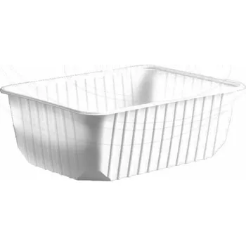 Nádobí Vanička hranatá bílá 1000 ml (PP) [50 ks] (77590)