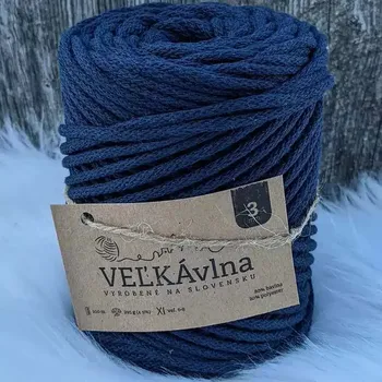 Příze Velká vlna Špagát 3mm Safír (Špagátová příze 3mm Zafír)