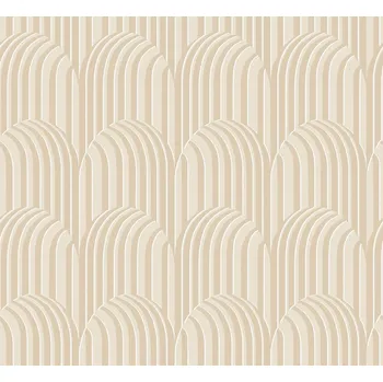 Tapeta Masureel 3D geometrická vliesová tapeta na zeď, béžová, ROC301, Rock, Masureel, velikost 10,05 x 0,7 m