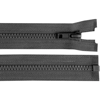 Zip Kostěný zip šíře 5 mm délka 85 cm (bundový) - 319 šedá ocelová
