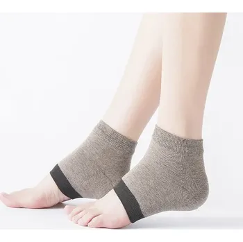 Péče o nohy Hydratační gelové ponožky na suché a popraskané paty - Světle hnědá