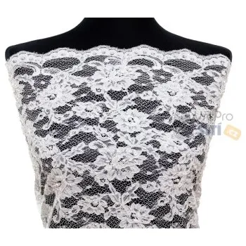 Metráž - svatební krajka BÍLÁ LZ92032001- látka na svatební a společenské šaty - Bílá, Kč/metr