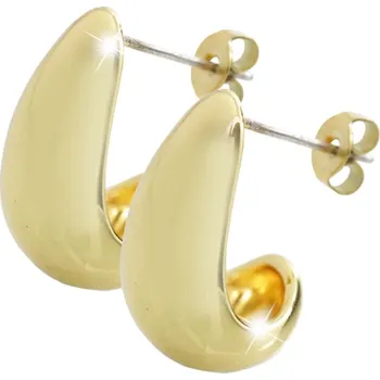 Náušnice Pozlacené náušnice z chirurgické oceli kroužky ve tvaru kapky