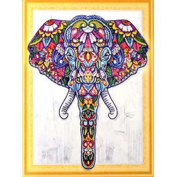 Cizojazyčná kniha Diamantový obrázek 7D - Slon 30x40cm