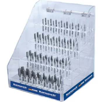 Fréza Karnasch 114855 | Výstavní display 6, 8, 10, 12 mm univerzální ozubení HP-3 - 64 ks stopka 6 mm, povlakované