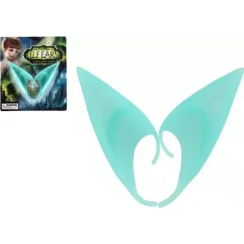 Karnevalový kostým Uši/ucho elfí 2ks latex 12cm tyrkysové na kartě