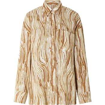 Dámská halenka esmara® Dámská oversize blůza (34, vzor bílá / béžová)