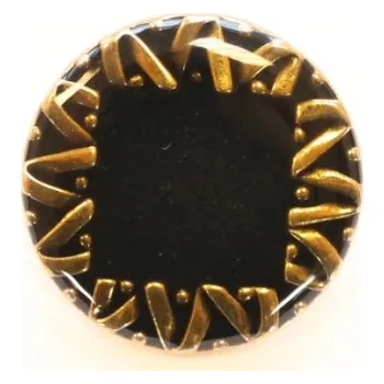 Knoflík 94224 Knoflík 650014 - Černá/zlatá, 28 mm