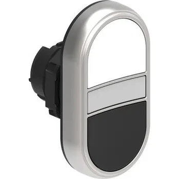 RC model auta LOVATO Electric LPCBL7114 Dvoutlačítková plastová hlavice bílá/černá bez symbolů lícující prosvětlený střed