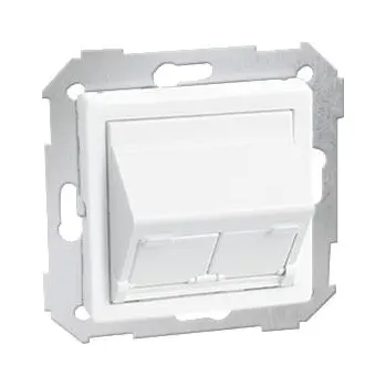 Elektrická zásuvka Simon 82579-30 Kryt teleinformačních zásuvek pro Keystone zkosený 1-násobný nebo 2-násobný bílá
