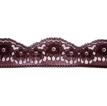 Stuha Krajka silonová vínová 73139 37mm - Vínová, 37 mm