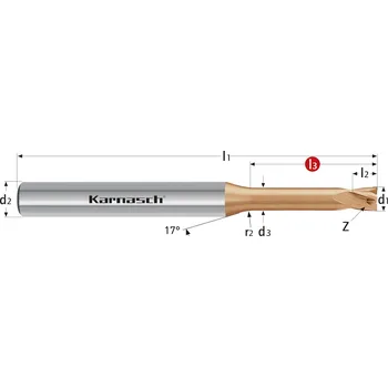Fréza Karnasch 306269030012 | Tvrdokovová stopková fréza, ostrohranné ostří 3,0x12-60x6 mm, Z=4