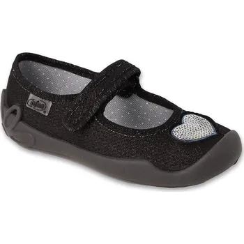 Dívčí bačkory BEFADO 114Y538 dívčí balerínky třpytivě černé 32 114Y538_32