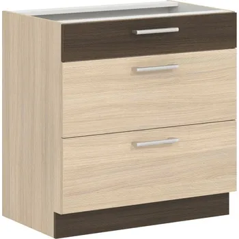 Kuchyňská linka RUTHIN, dolní skříňka D80S3 se 3 šuplíky, rijeka světlá + vyzvednutí ZDARMA