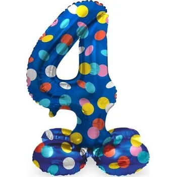 Party dekorace Balónek fóliový číslo 4 samostojné Lentilky 41 cm