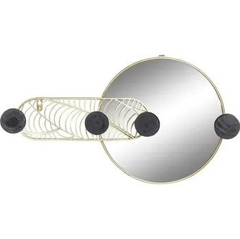 Zrcadlo Nástěnné zrcadlo DKD Home Decor Černá Železo Zlatá Zrcadlo (44 x 7 x 25 cm)