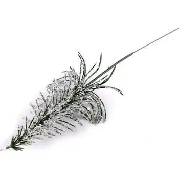 Vánoce Umělý ojíněný stromeček na drátku do věnců, květináčů, barva zelená