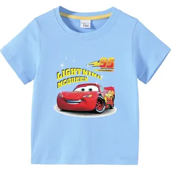 Dívčí tričko Dětské tričko CARS Lightning McQueen (mix barev) Barva: světle modrá, Velikost: 130