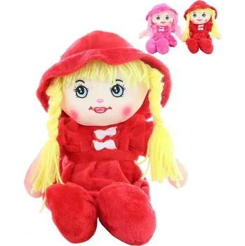 Panenka Panenka hadrová textilní 35cm v kloboučku s copánky zpívá česky na baterie CZ Zvuk