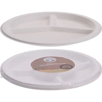 Talíř Sada trojdílných talířů z cukrové třtiny Sugarcane 22,5 cm 8 ks