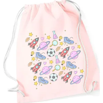 Sportovní vak TRK Vak na záda VESMÍRNÝ FOTBAL Barva: Růžová
