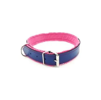 Obojek pro psa Zavadilová obojek na psa kožený maxi 65cm/28mm modrý