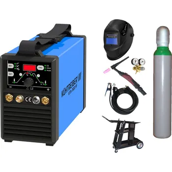 Svářečka Kühtreiber KITin 1500HF + kabely 25/3m + kukla 725S + TIG hořák + ventil + lahev + vozík