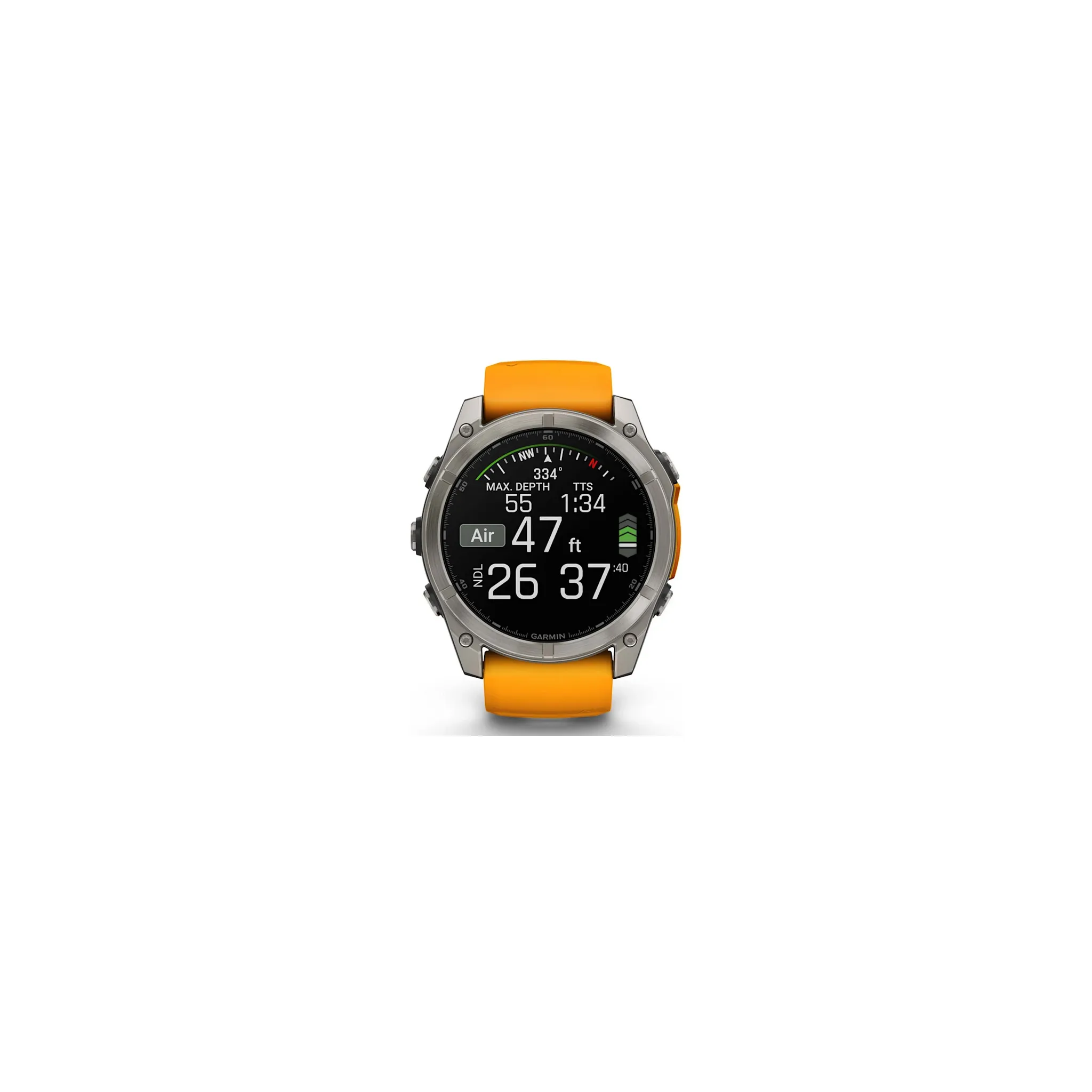 Fotografie 5 - Chytré hodinky Garmin fēnix 8 51 mm Sapphire Titanium Spark Orange/Graphite Silicone Band