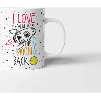 Hrnek Love You To The Moon And Back Rocket - Žlutá