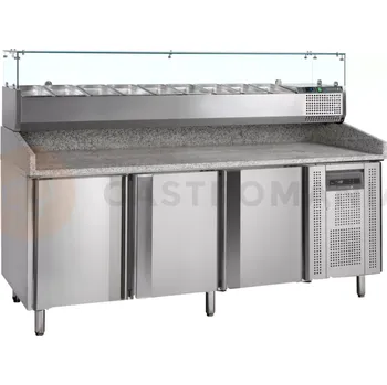 Chladicí pizza stůl s nástavbou | TEFCOLD, PT 1300 + VK38-200