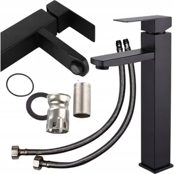 Vodovodní baterie Stojánková umyvadlová baterie Delvant SQUARE černá