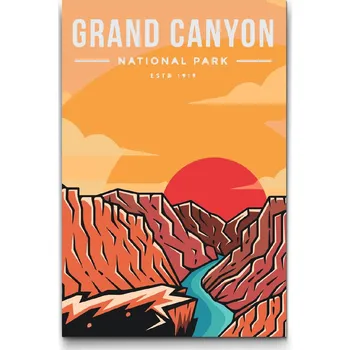 Malování podle čísel - Národní park - Grand Canyon Velikost: 40x60cm, Rámování: Pouze srolované plátno