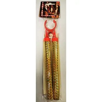 ČÍNA PÁRTY FONTÁNA na dort 15 cm + držák na láhev - 2 ks - ZLATÁ 4/40/2