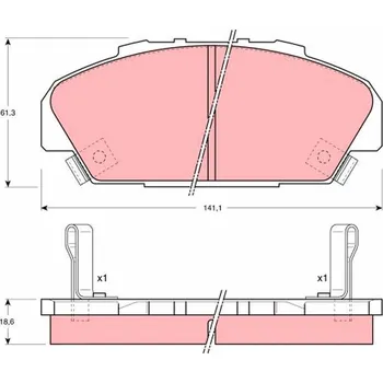 Brzdová destička Sada brzdových destiček, kotoučová brzda TRW GDB1137