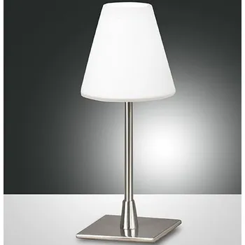 Lampička Fabas 3568-30-178 Lucy, dotyková stolní lampa nikl/bílé sklo, 1x20W G9, výška 25cm
