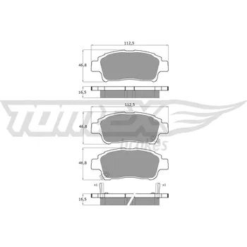 Brzdová destička Sada brzdových destiček, kotoučová brzda TOMEX Brakes TX 13-87