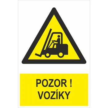 Pozor vozíky ISO 7010 plast 0,5mm 400x300 mm