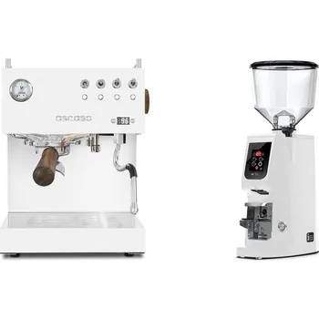 Kávovar Ascaso Steel DUO PID, White&Wood + Eureka Atom W 75, white