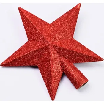 Vánoční dekorace Ozdoba HVĚZDA MAGICHOME VÁNOCE, červená, 20 cm