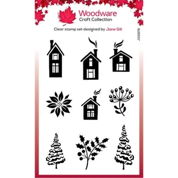 Dětské razítko Woodware Domečky - silikonová gelová razítka (9ks)