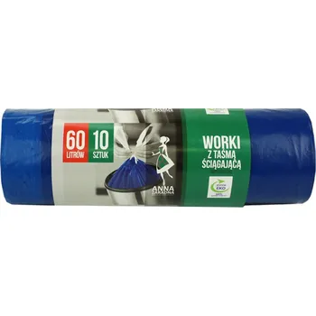 Pytle na odpadky Pytel do koše 60l, 10ks Supersilné modré se zatahovacím páskem F432046