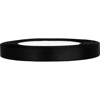 Svatební dekorace Stuha saténová černá 6 mm