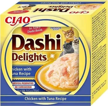 Krmivo pro kočku Inaba Churu Cat Dashi Delights vanička Chicken with Tuna Recipe 70 g