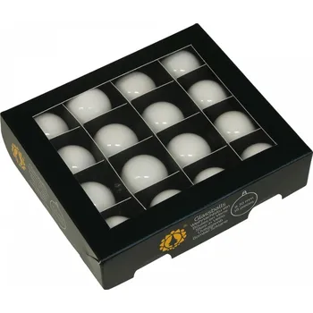 Vánoční dekorace Skleněné baňky bílý opál 3 cm, sada 16 ks