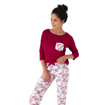 Dámské pyžamo Dámské dlouhé pyžamo Sensis Alexandra L Červená