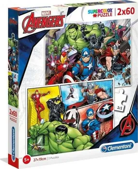 Puzzle Clementoni Supercolor Avengers 2x 60 dílků