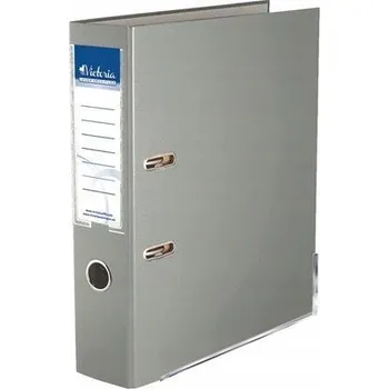 Victoria Pákový pořadač \"Basic\", šedý, 75 mm, A4, s ochrannými kovovými lištami dole, PP/karton